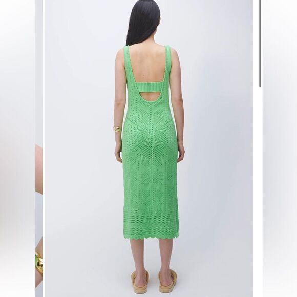 NEW Jonathan Simkhai Tiffanie Midi Dress Meadow Green Size Medium - Picture 4 of 14